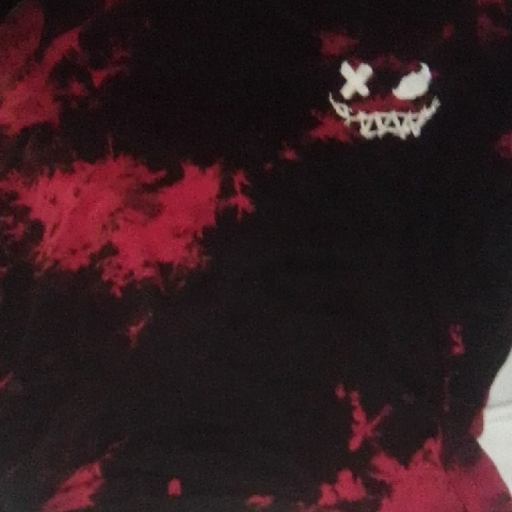 Graphic Tee with Red and Black Design